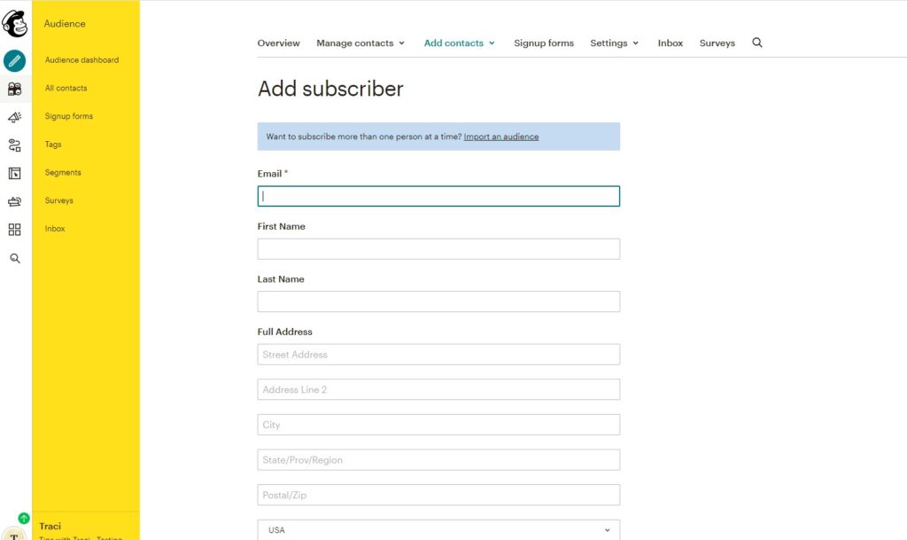 add subscriber
